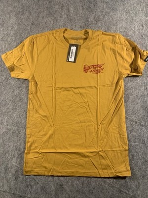 NWT Fasthouse Mixin' Antique Gold T-Shirt  High Octane Gas & Haulin Ass  NEW