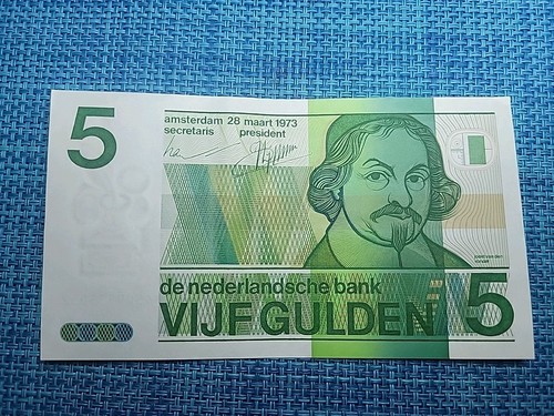 ๐ณ๐ฑ Netherlands 5 Gulden 1973 P-95 XF banknotes 042525-6