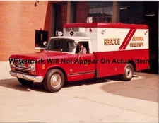 Aurora IL 1974 International Fire Truck Squad 21 Photograph Print 8.5x11"