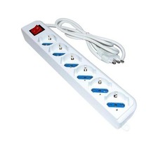 MULTIPRESA ELETTRICA 6 POSTI . INTERRUTTORE ON/OFF SCARPETTA MULTI PRESA SPINA