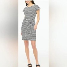 J Crew Short-sleeve Striped tie-waist T-shirt dress