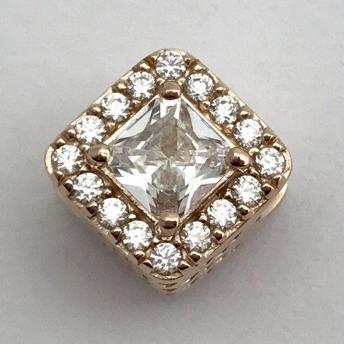 Authentic PANDORA Geometric Radiance Rose & Clear CZ Charm, 786206CZ, New
