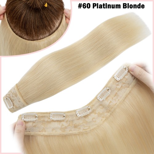CLEARANCE Russian V-Shape Clip In Remy Human Hair Extensions One Piece Balayage - Picture 25 of 47