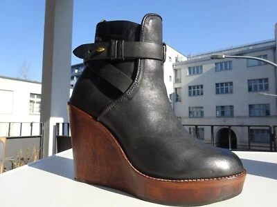 RAG & BONE NEW YORK Damen Plateau Keilabsatz Stiefeletten Leder Gr.37(US7) TOP - Bild 1 von 4