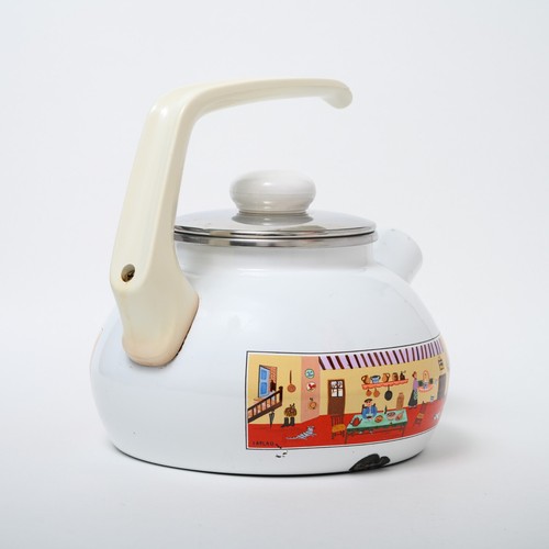 Teiera smaltata Villeroy & Boch Naif - rara bollitore tedesco vintage Gérard Laplau - Foto 10 di 21
