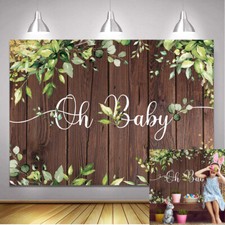 Leaf Wood Oh Baby Backdrop Children Birthday Party Baby Shower Decoration Props