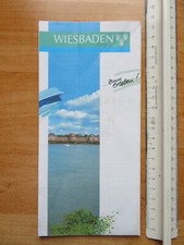 Stary składany plan plan plan miasta Wiesbaden arkusz informacyjny mapa wydarzeń 1997