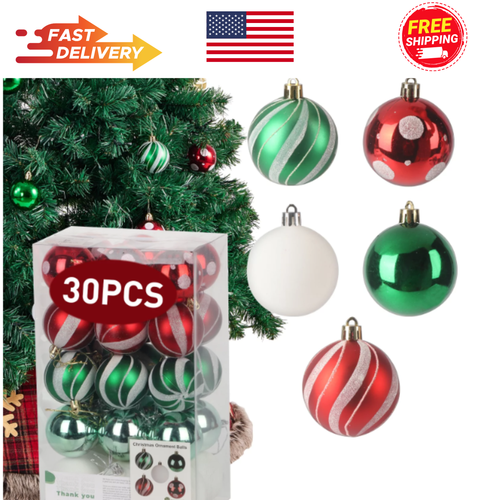 30PCS Christmas Colorful Decorative Set Xmas Tree Hanging Ball Holiday