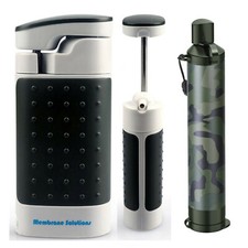 Hand-Pump Water Filter Portable Water Filtration Straw Outdoor Survival Purifier