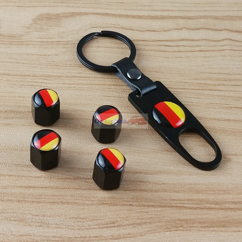 Alemania DE Deutsches Llave de metal Rueda Neumático Neumático Válvula Vástagos Tapas Para BMW Foto 3 de 4