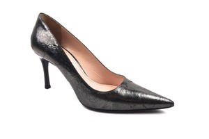 pewter metallic heels