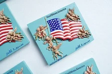 "God Bless America" 3D U.S. Flag Magnets Hand made