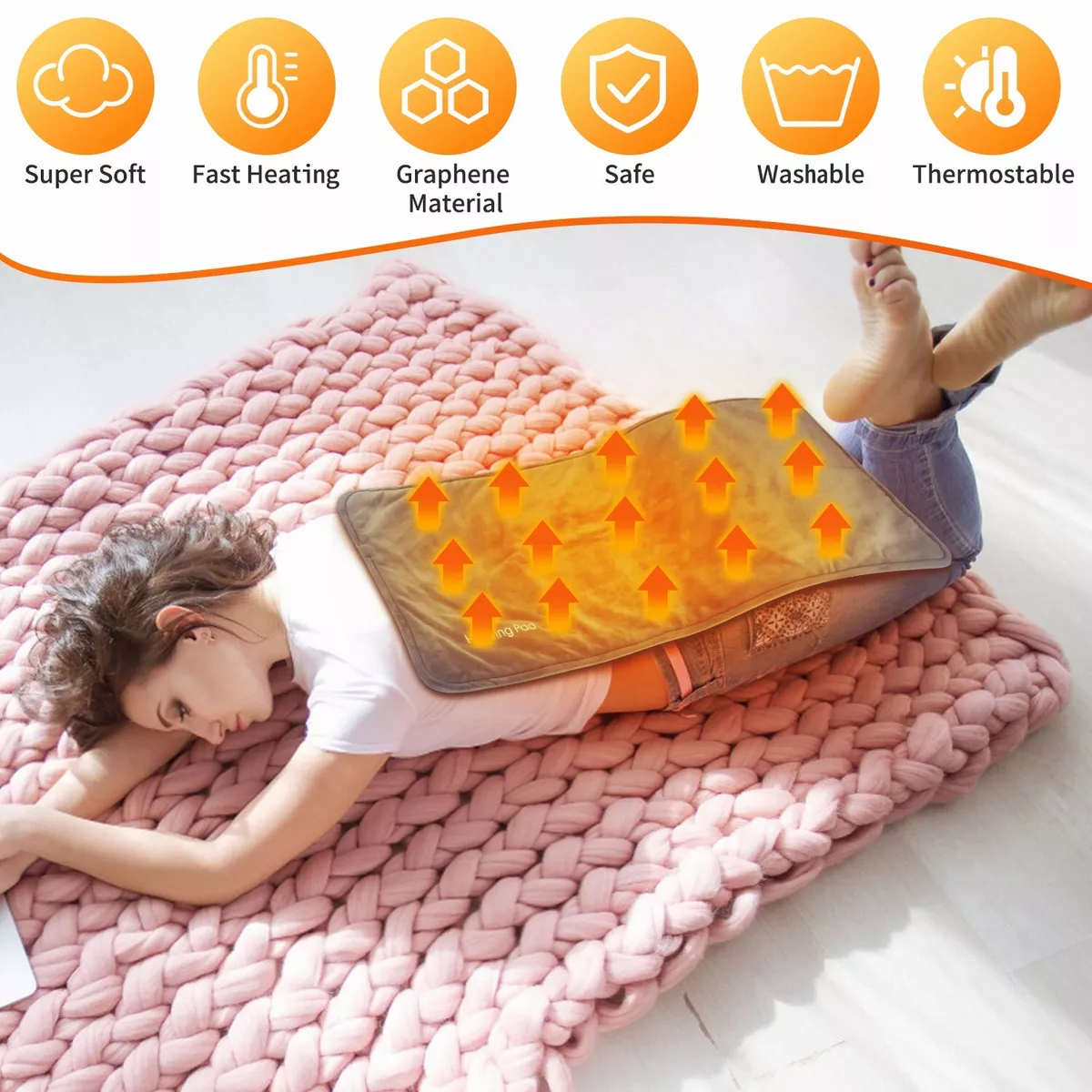 Electric Blanket Heated Throw 3 Speed Heating Pad Portable USB Heated  Blanket