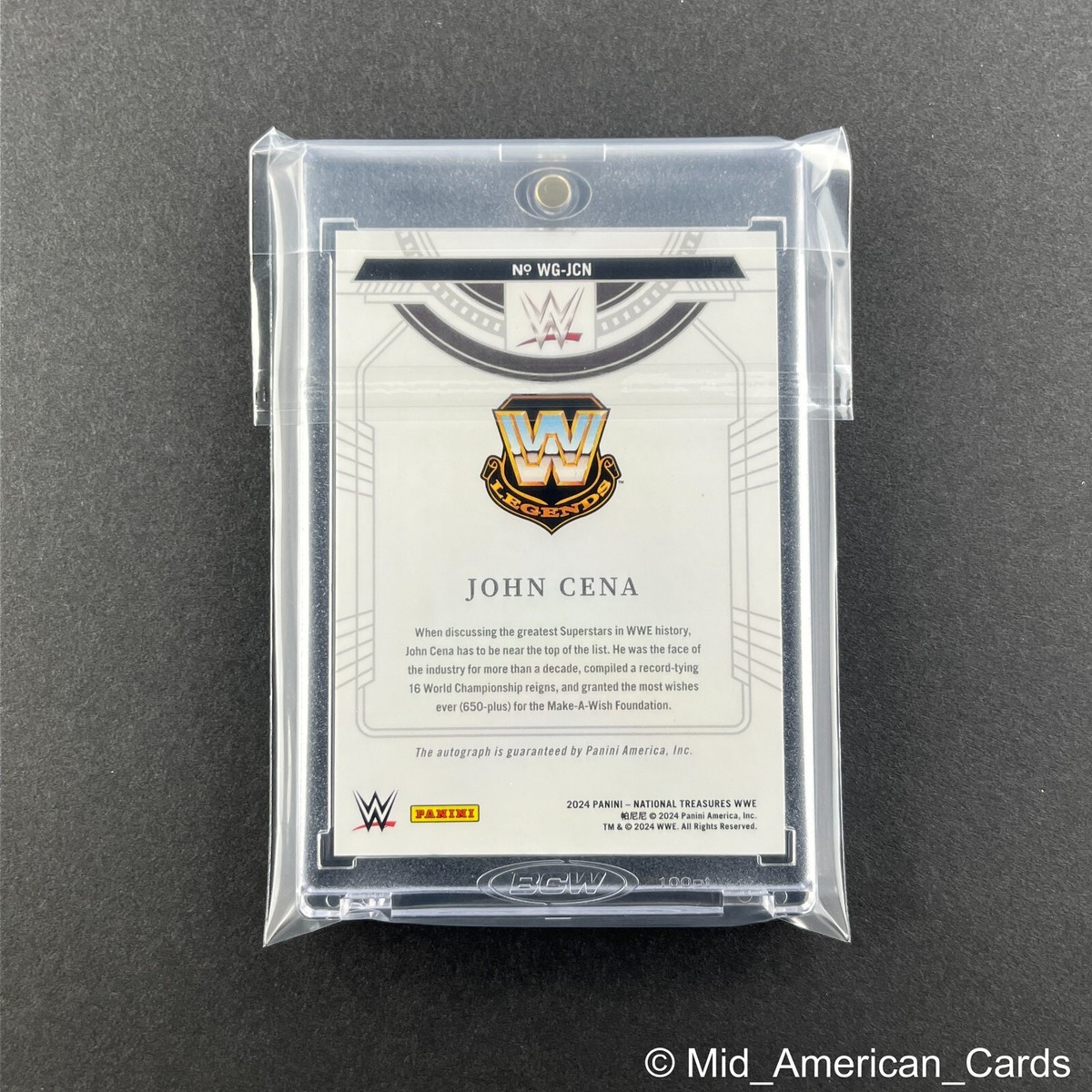 2024 National Treasures JOHN CENA #WG-JCN Greatest 2024 National Treasures JOHN CENA #WG-JCN Greatest