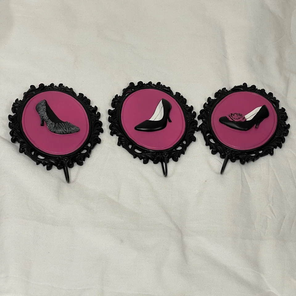 精品壁钩衣架 3 件套正装鞋高跟鞋外套家居装饰黑色胸针 — 第 2/4 张图片