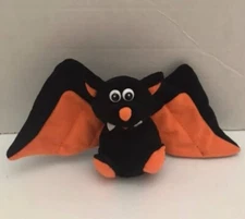 Stuffins Orange Black Bat Bean Bag Plush 5” Vintage 90s