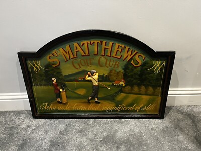 St Mathews Golfschläger Vintage Holzplakette