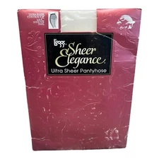 Vintage L'eggs Sheer Elegance Ultra Sheer Pantyhose Control Top Pearl Size C 