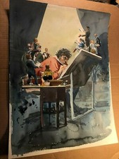 Rare Original Signed Illustration Art Painting Artist Influences Portrait '89