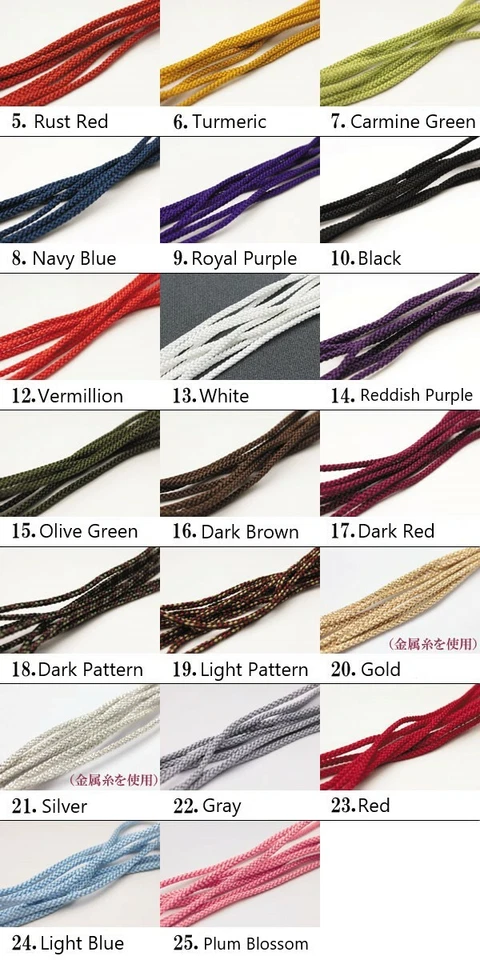 Cordón trenzado de seda pura Kumihimo 2~2,5 mm cordón de seda japonés Edouchihimo 1-10 m Foto 2 de 4