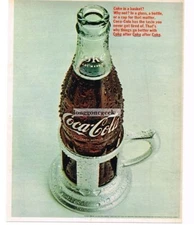 1966 Coca-Cola Coke Bottle In A Basket? VINTAGE Print Ad