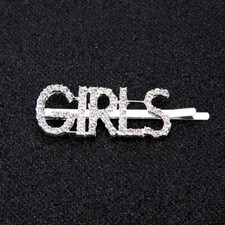 Hair Bling - Fashion Hairpins - Rhinestone Encrusted Diamond Style - "GIRLS"