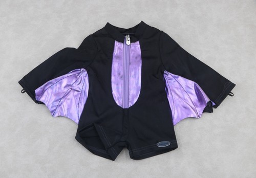 A black long-sleeved romper for 18'' doll Midnight Bat Costume