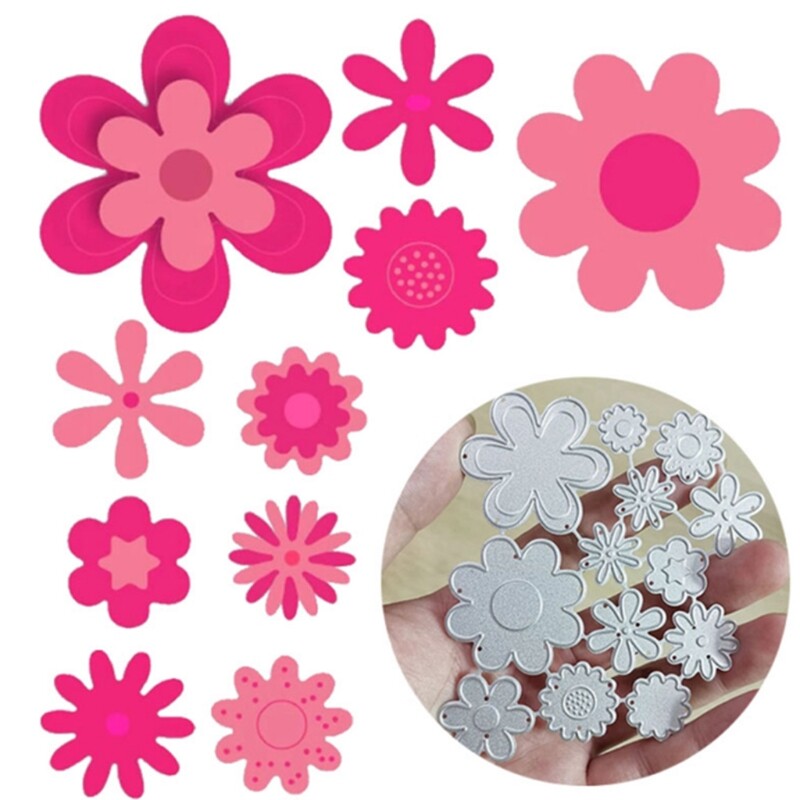 Cute Flowers Metal Cutting Die DIY Wedding Invitation Cards Making