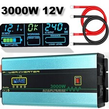 YQ Power Inverter Pure Sine Wave 12V to 240V 3000W 6000W Caravan Converter LCD