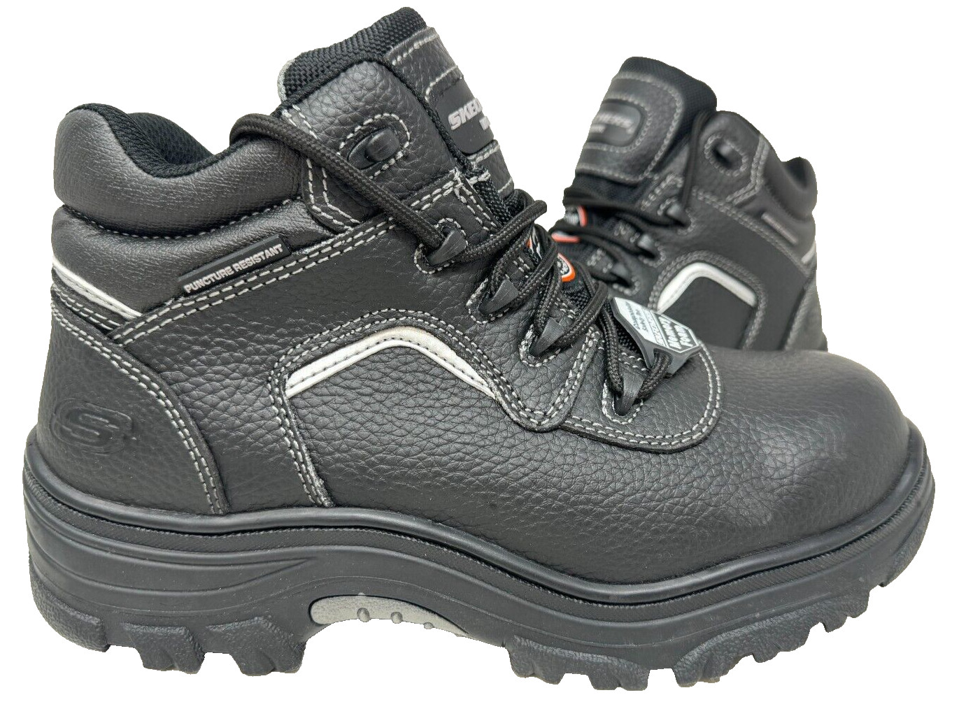 's Rf Burgin Lace Up Safety Toe Work Boots Black Size:7.5 18