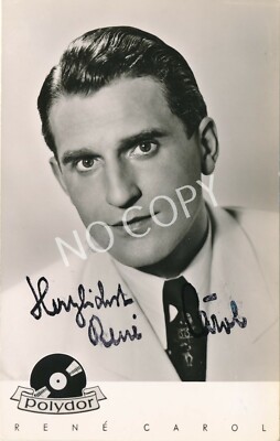 100% Original Autogramm Autograph Karte handsigniert Rene Carol J1.69
