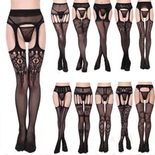  US-Seller-Women-Sexy-Lingerie-Fishnet-Sleepwear-Stocking-Thigh-High-Lace-Garter