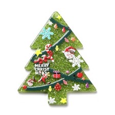 30x Christmas Theme Opaque Printed Acrylic Pendants,Christmas Tree Pendants