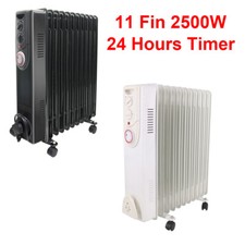 Daewoo 11 Fin 2500w White Oil Filled Radiator Heater With Thermostat  HEA1145 for sale online | eBay