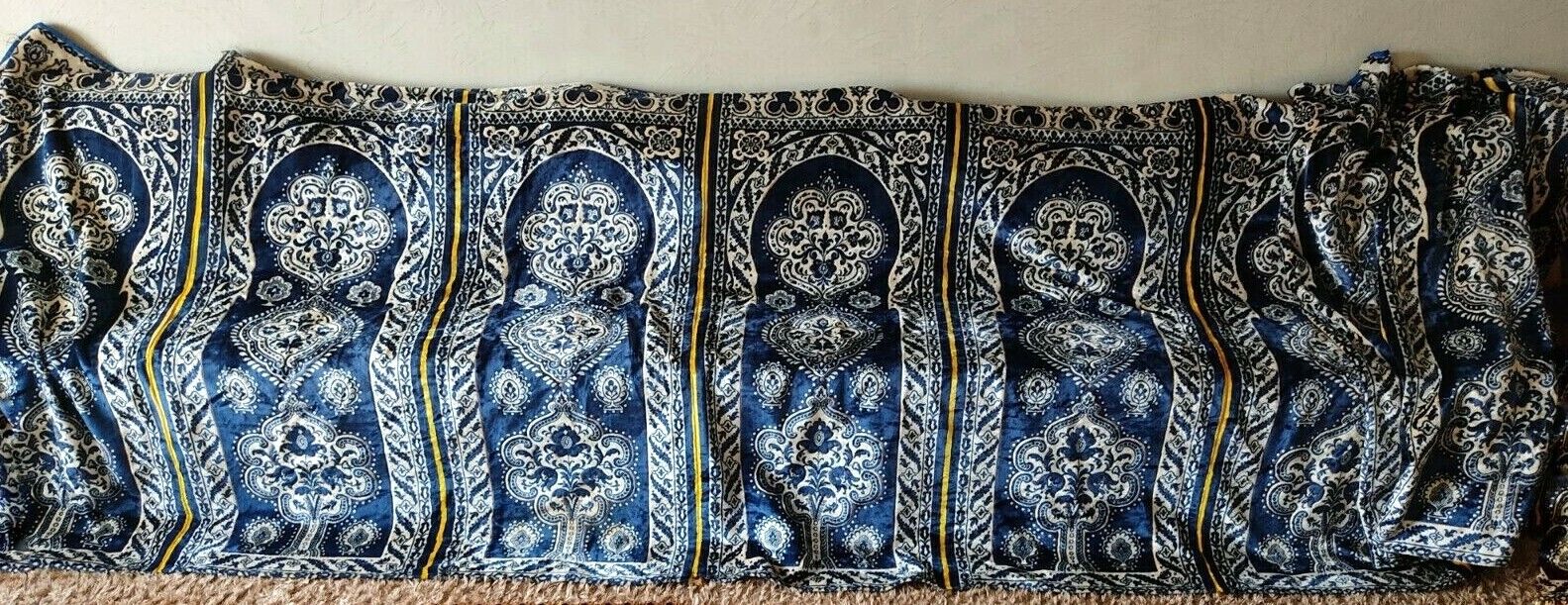 Antique Moroccan "Wall Hanging" (Haiti) Moorish Tapestry Velvet Silk 12 Arches
