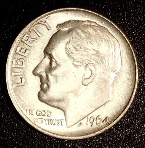 1964 P Roosevelt Dime Gem BU Uncirculated 90% Silver 10c Coin US Coin #A-188