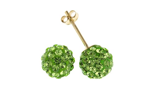 Boucles D'oreilles Clous Réminiscence - Cristaux Vert Et Violet, Fermoir Argenté, Occasion