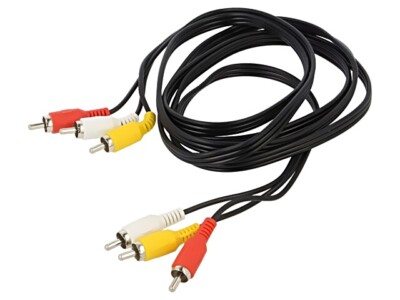 CV033-1.8 Kabel RCA-Stecker x3,beiderseitig 1,8m schwarz VCOM