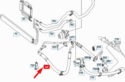 NEW MERCEDES-BENZ S W221 POWER STEERING PRESSURE HOSE LHD 
