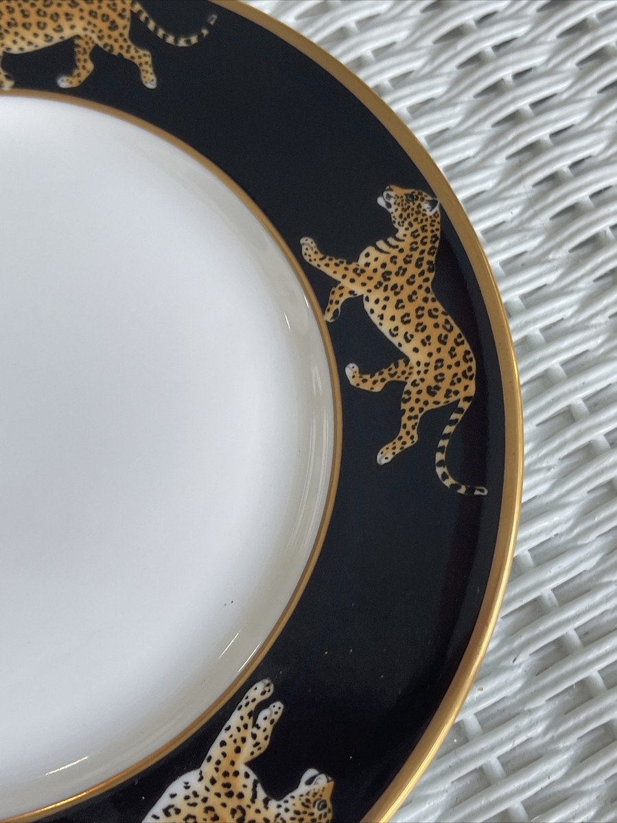 Lynn Chase Jaguar Jungle Bread & Butter Plate 24k Gold Rim