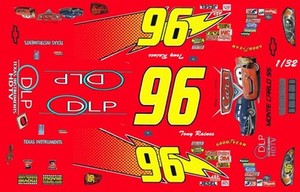 #96 Tony Raines DLP CARS movie 2006 1/32nd Scale Slot Car Waterslide ...