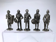 Pewter Knight 1.5" Figurine 5 Piece Set - Knights, Medieval, Fantasy, Dragons
