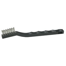 Small Hand Scratch Brushes, 7 1/2 in, Stainless Steel Wire, Plastic Handle Pack