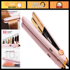 2-in-1 Hair Straightener  Curler - Fast Heating, 1" Titanium, 32 Temp Settings,