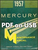 1956-1957 Mercury Reparatur Shop Manuell Set Pdf Usb Flash Drive Service