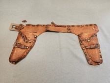 Roy Rogers G Schmidt TOY Leather Holsters Belt RR Studs