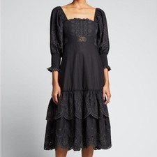 LoveShackFancy Toulon Dress in Black Size 2 NEW NWT