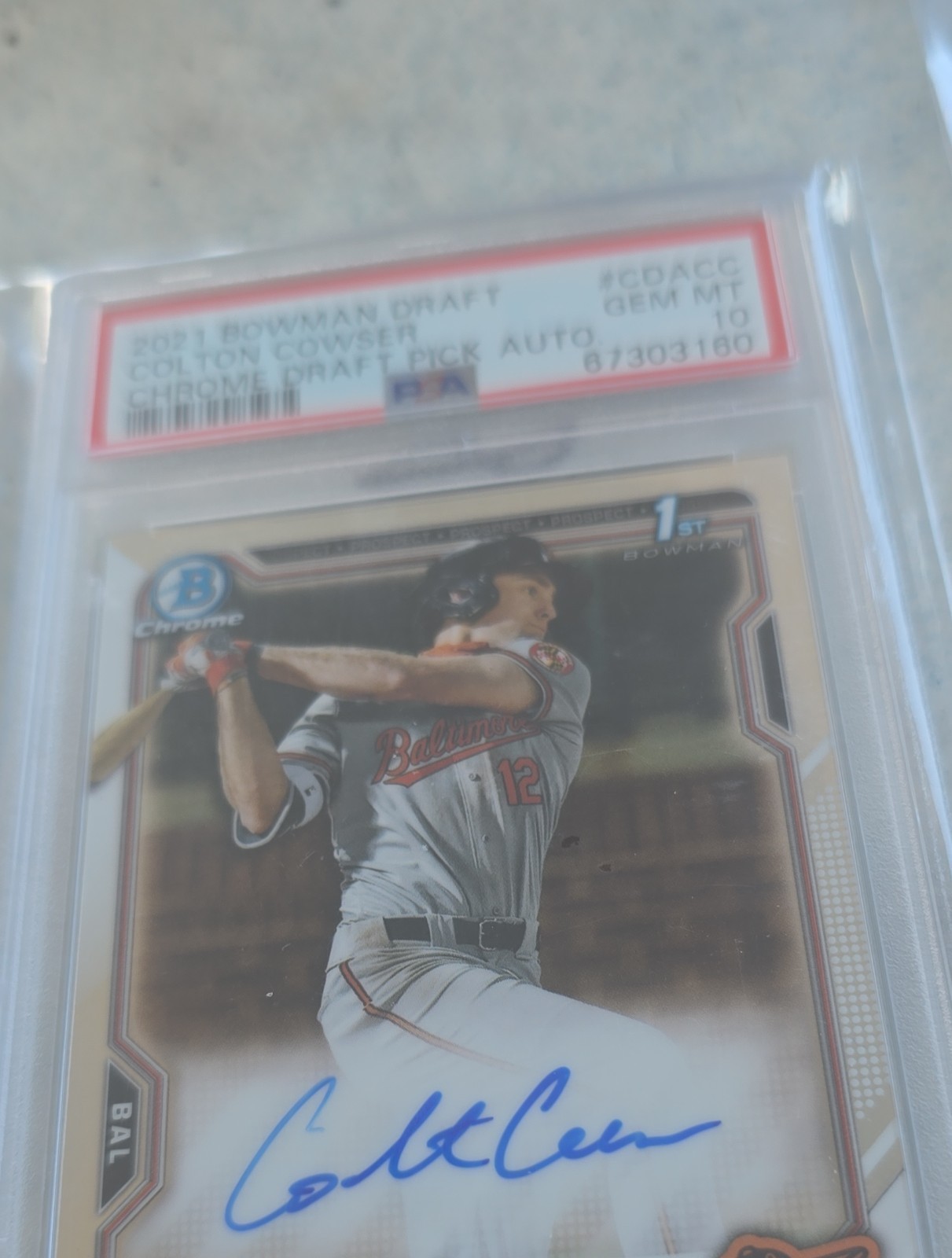 2021 Bowman Draft - Chrome Draft Pick Autographs Colton Cowser #CDA-CC (AU, RC)