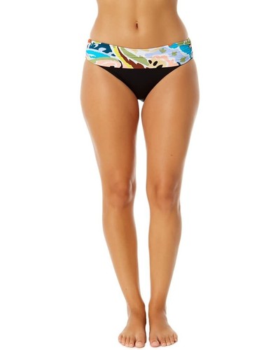 Anne Cole Womens Printed Fold-Over Swim Bottom Separates Black S - Picture 1 of 2