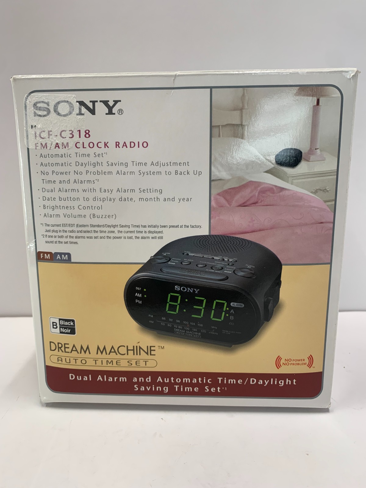 Sony Dream Machine Model ICF-C318 AM FM Dual Alarm Clock Radio Black Open Box